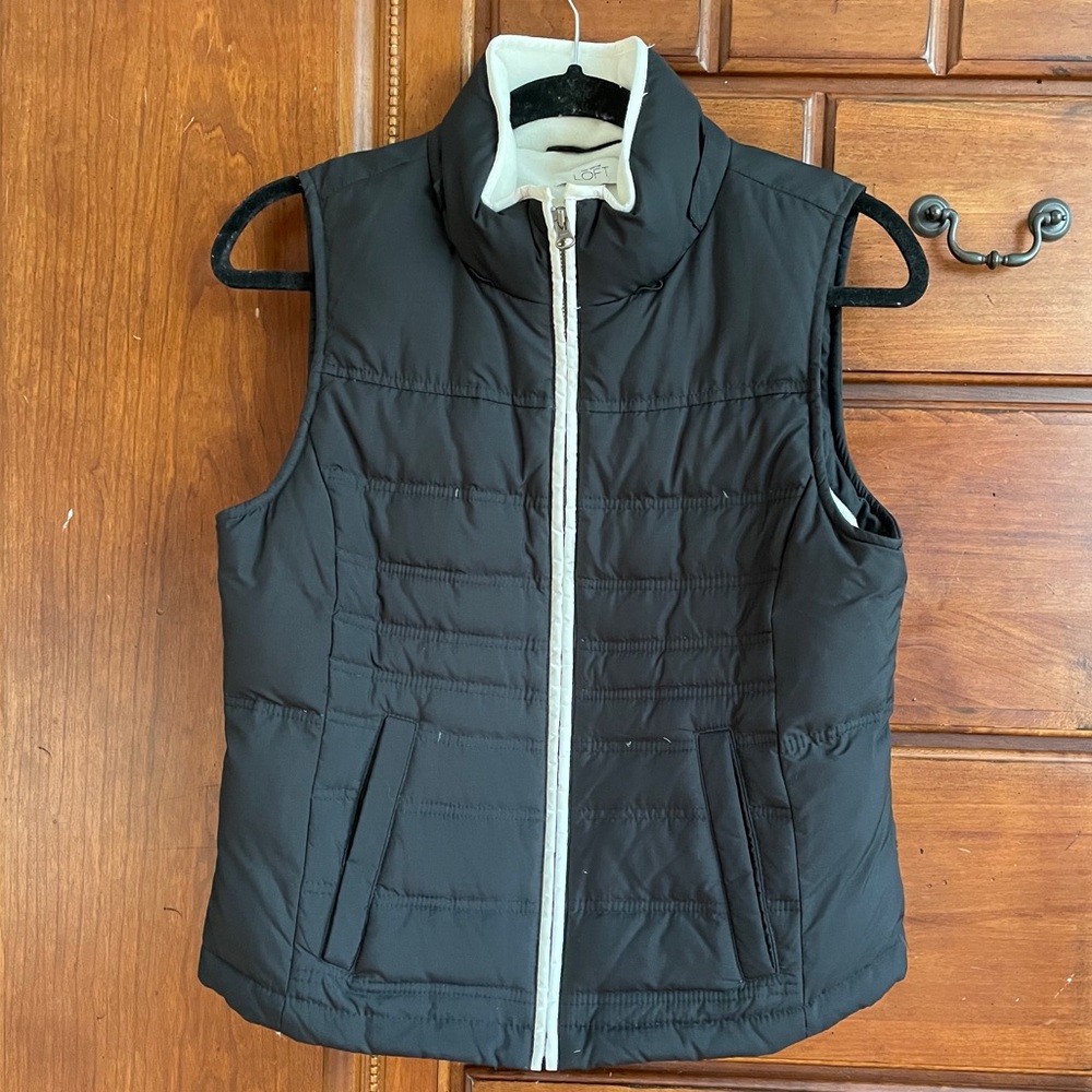 Loft puffer zip up vest black